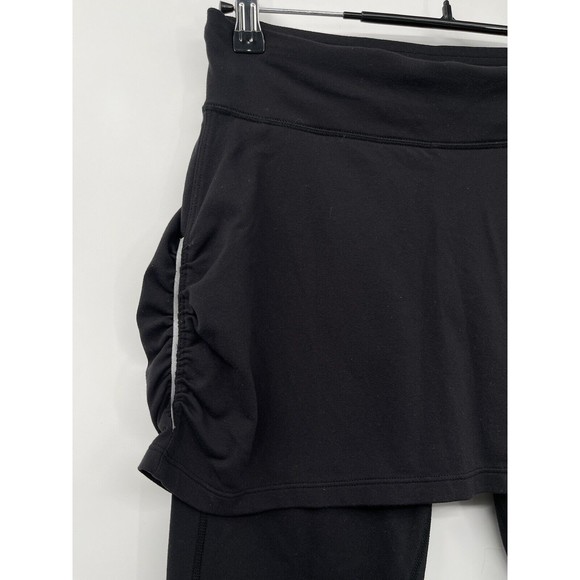 Athleta Womens Contender 2 in 1 Skirt‎ Attached Black Capri Legging Size S - Picture 3 of 7